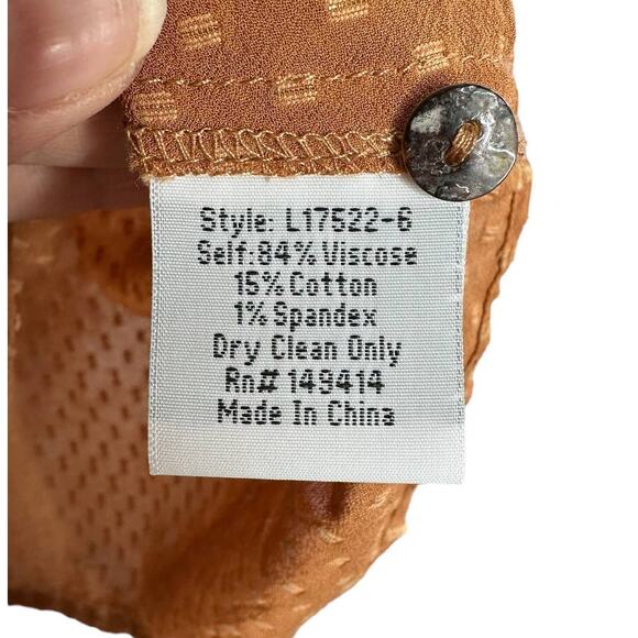 Johnny Was Brown Archer Flare Top Viscose Cotton Blend Lightweight Blouse Large - Picture 10 of 10